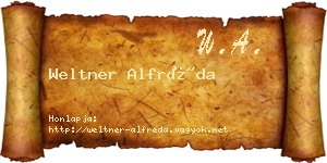 Weltner Alfréda névjegykártya